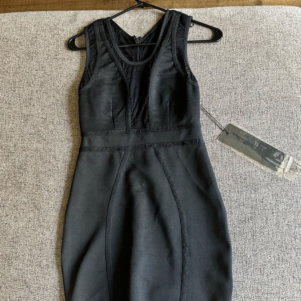 WOWCouture Medium Black Bodycon MiniDress. - Picture 2 of 4